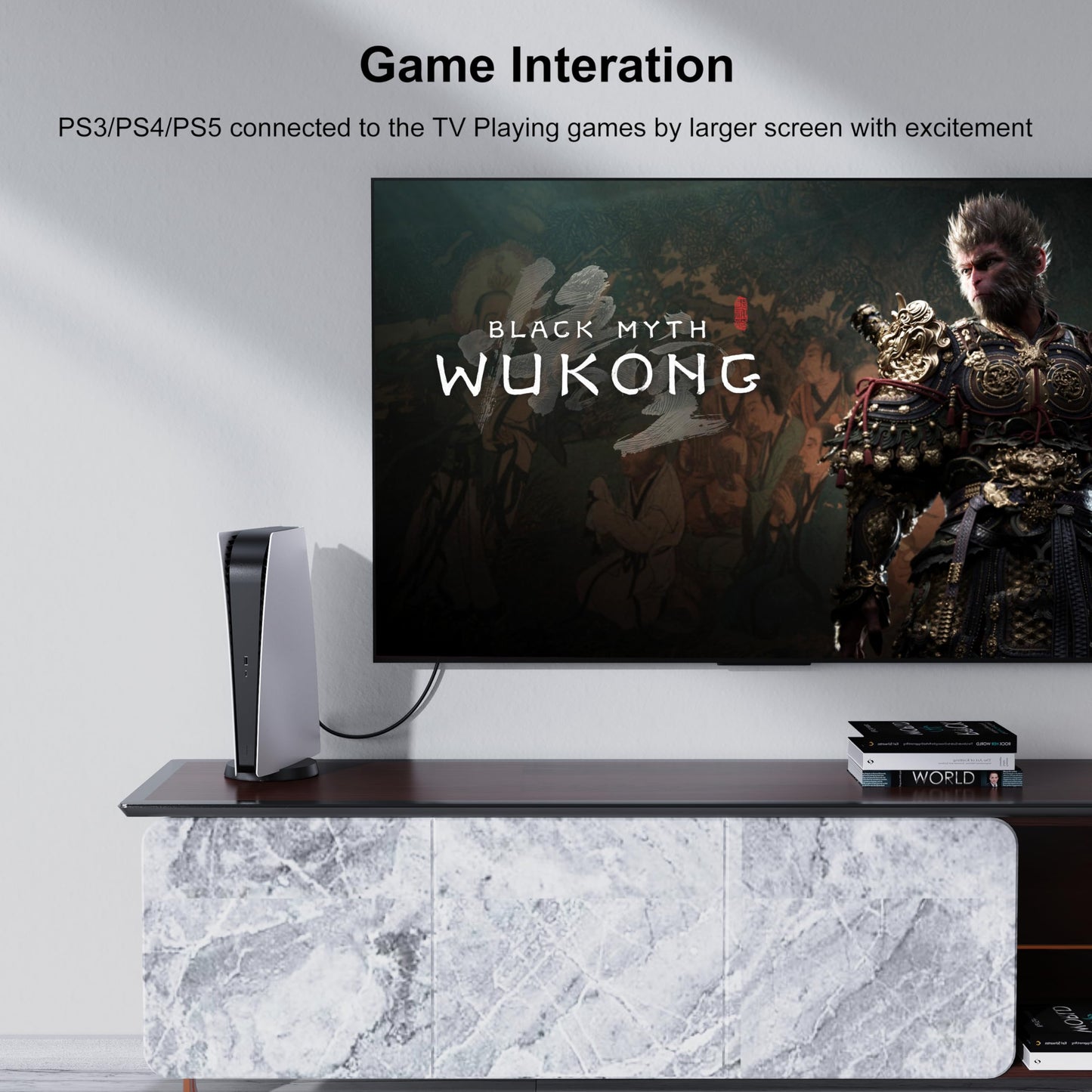 8K HDMI 2.1 Cables 6FT 5-Pack, High Speed HDMI Gaming Monitor Cable for PS5 TV-8K ARC&eARC HDMI Cord-165/180/240Hz, HDCP2.3, 3D/HDR10 for Soundbar, PS5, PS4, TV, Xbox, Roku, Cinema, Computer, Monitor