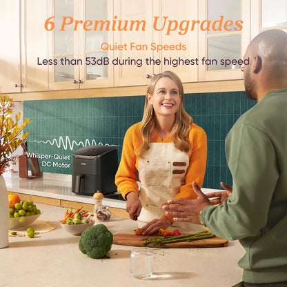 COSORI Air Fryer 9-in-1, Compact & Large 6-Qt, Premium Ceramic Coating, 90–450°F Precise Heat for Even Results, Up to 95% Less Oil*, Roast, Bake, Dry, Reheat, Frozen, Broil, Proof, 120V, TurboBlaze