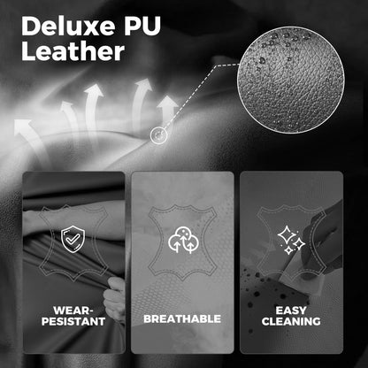 COMHOMA Big and Tall Office Chair 400lbs High Back Computer Gaming Chair with Ergonomic Lumbar Support & Pocket Spring Cushion for Lower Back Pain Relief, Leather Executive Chair with Foot Rest, Black