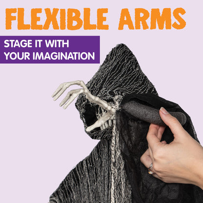 JOYIN Halloween Hanging Grim Reapers (3 Pack), One 47” and Two 35” Grim Reapers, Halloween Skeleton Flying Ghost for Haunted House Prop Décor, Outdoor Indoor Decor