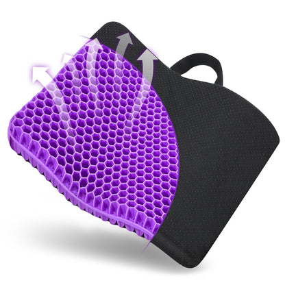 Fzitiy Gel Seat Cushion, for Long Sitting -Double Thick Gel Seat Cushion Breathable Honeycomb Chair Cushion with Non-Slip Cover for Office Chair Car, Wheelchair, Long Trips,Relief Sciatica Pain