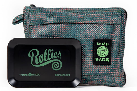 Dime Bags All-in-One Padded Pouch with Accessory Tray, Protective Case with Soft Velour Interior for Glass & Gear Storage & Travel, Durable Hemp-Polyester Fabric Exterior (7 Inch, Aqua)