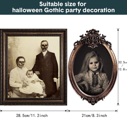 Halloween Decorations, 12 Pieces Laminated Halloween Gothic Decor Poster Frames Durable Haunted House Creepy Portraits Pictures Spooky Home Decor