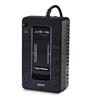 CyberPower ST625U Standby UPS Battery Backup and Surge Protector, 625VA/360W, 8 Outlets, 2 USB Charging Ports, Compact, UL Certified