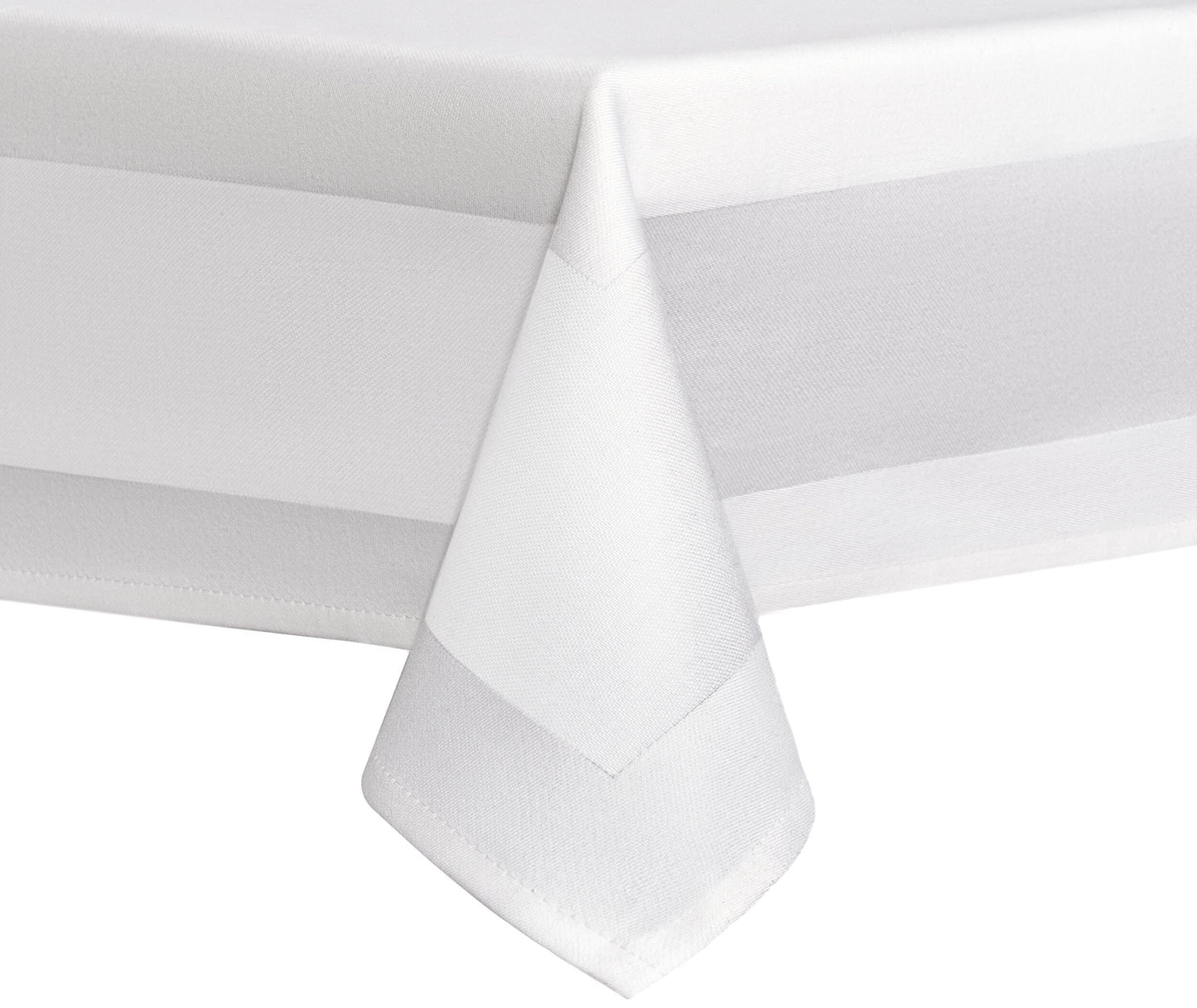 Damask Tablecloth 100% Cotton Gastro Edition White Square 110 x 280 cm Finest Two-Thread Quality Made from High-Quality Ring Yarn