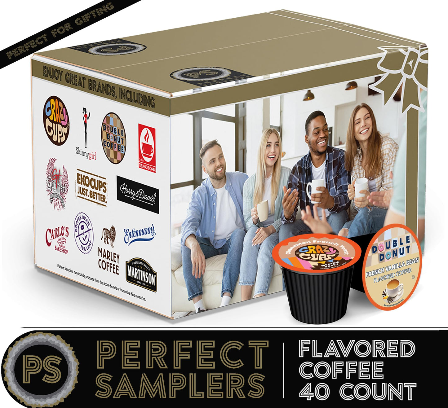 Flavored Coffee Pods Variety Pack for Keurig K Cups Brewers, Assorted Flavored Coffee Sampler, 40 Count