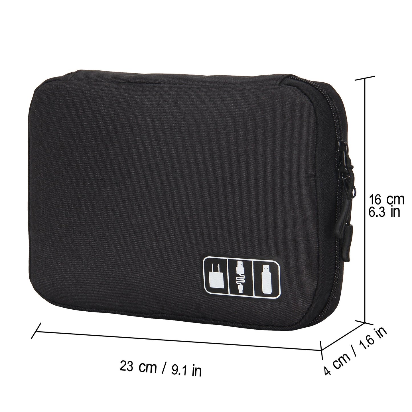 Hynes Eagle Travel Universal Cable Organizer Electronics Accessories Cases for Various USB Phone Charger and Cable Black