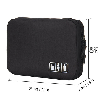 Hynes Eagle Travel Universal Cable Organizer Electronics Accessories Cases for Various USB Phone Charger and Cable Black