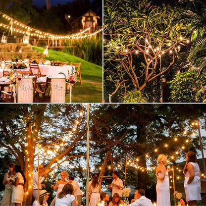 100FT G40 Solar String Lights, Globe Outdoor String Lights with 36 LED Shatterproof Bulbs, 2700K Shatterproof Patio Lights, Solar Powered Hanging Lights
