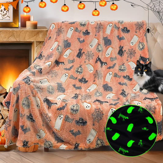 COMFAR Cute Halloween Blankets for Kids, for Kids/Teens/Women/Men, Halloween Blankets and Throws for Adults, Spooky Blanket for Boy/Girls/Toddler, Fall Throw Blanket for Couch 40"x 60"