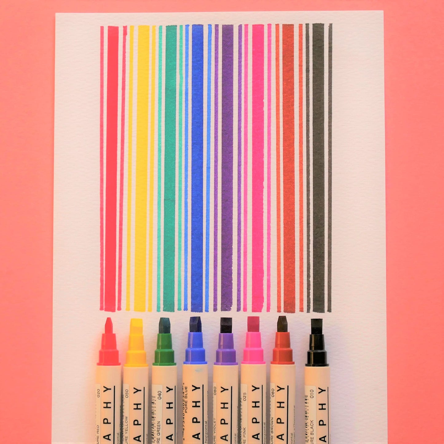 Kuretake Zig Memory System Calligraphy Markers, Multicolor, 8-Pack