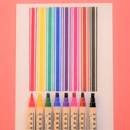 Kuretake Zig Memory System Calligraphy Markers, Multicolor, 8-Pack