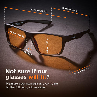 Horus X - Gaming Glasses | Blue Light Blocking Computer Screen Glasses | Anti Fatigue & Eyestrain for Men and Women | Amber