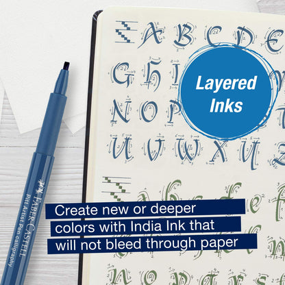 Faber-Castell Calligraphy Pitt Artist Pen Set - Multi Colored Calligraphy Pens (6 Count)