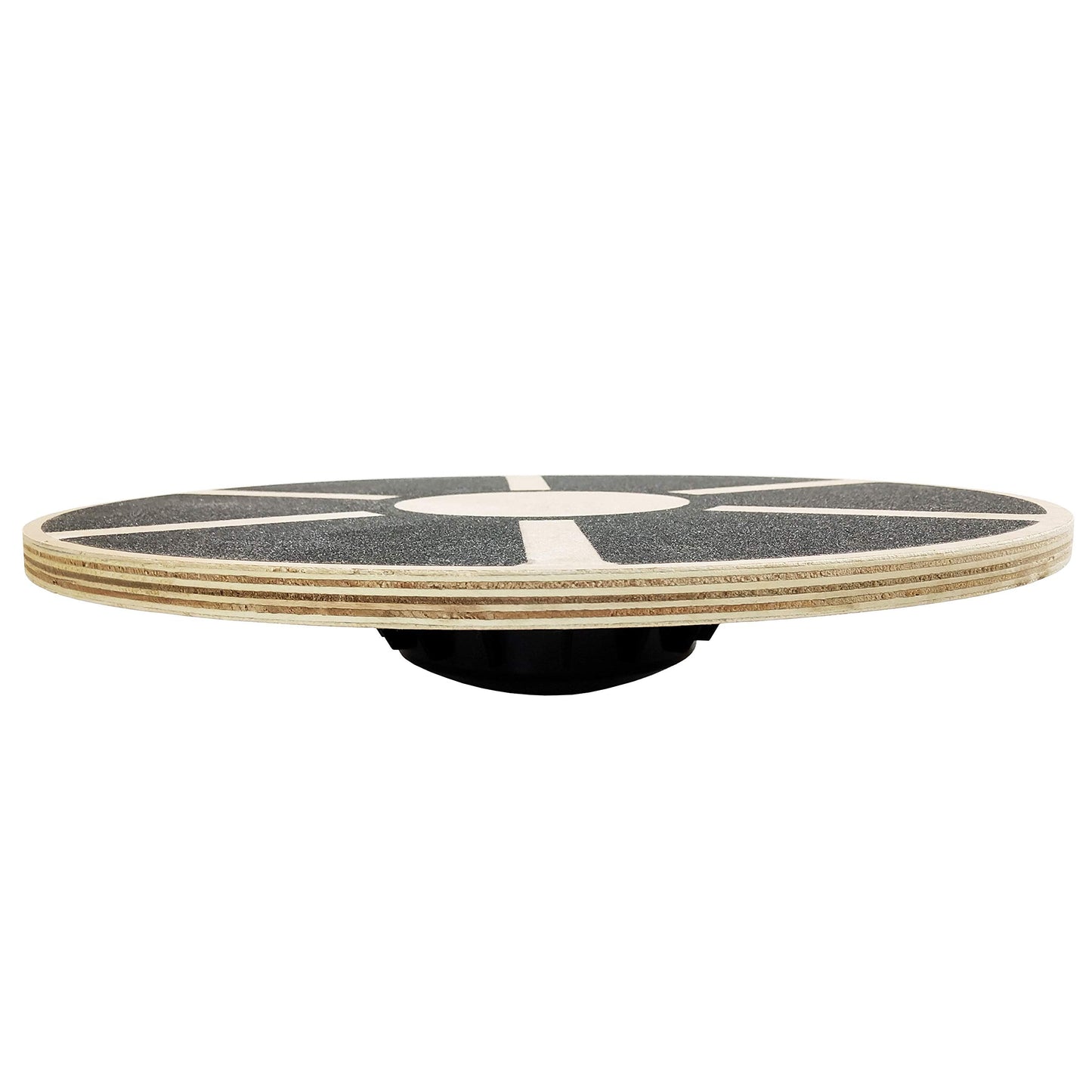 Fitvids Non-Slip Wooden Wobble Balance Board Core Trainer 15.55-inch Diameter with 360 Rotation for Stability Training, Black