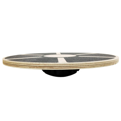 Fitvids Non-Slip Wooden Wobble Balance Board Core Trainer 15.55-inch Diameter with 360 Rotation for Stability Training, Black