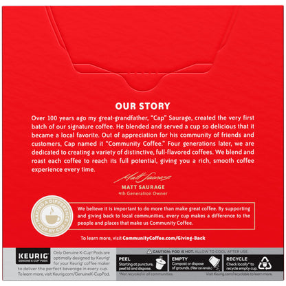 Community Coffee Coffee and Chicory Medium-Dark Roast Single Serve Keurig K-Cup Pods 32 ct Box