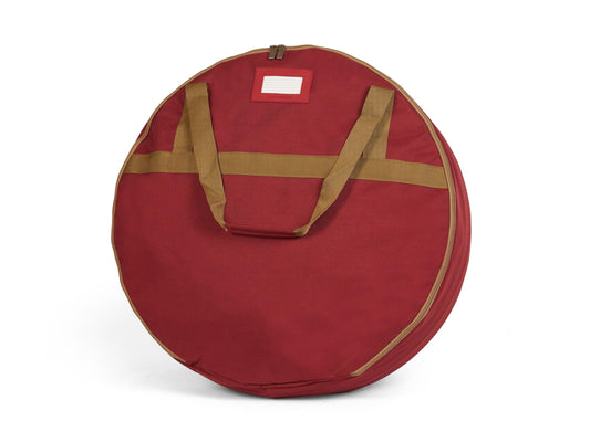 Covermates Keepsakes Christmas Wreath Storage Bag - Heavy Duty Polyester - Interior Pouch - Dual Zipper Pulls - Holiday Storage, Red