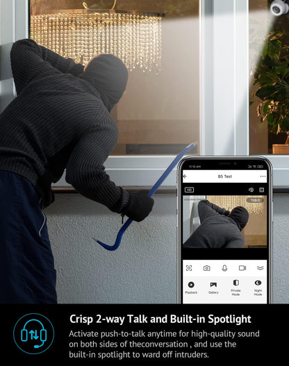 LaView 8MP 4K Security Cameras Outdoor Indoor Wired,IP65, Starlight Sensor & 100 Ft Night Vision,Motion/Person Detection,2-Way Audio/Spotlight,US Cloud,iOS & Android & Web Access