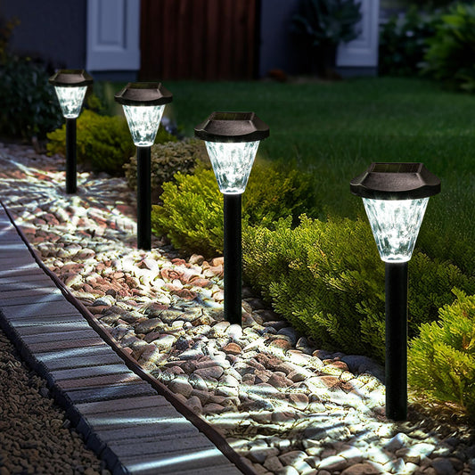 GIGALUMI 8 Pack Solar Lights Outdoor Waterproof,New Upgraded Solar Lights for Outside,Solar-Powered Garden Light,Solar-Powered Outdoor Light for Patio,Lawn,Yard and Landscape(Cold White)