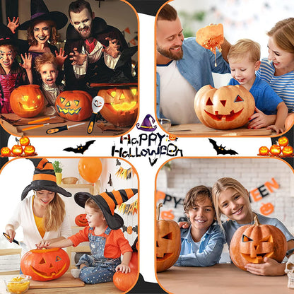 Halloween Pumpkin Carving Kit, 21 PCS Safe and Easy Pumpkin Carving Tools with Stainless Steel Stencils for Halloween Decoration, DIY Cookie Cutters for Kids Adults