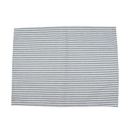 INFEI Plain Striped Cotton Linen Blended Dinner Cloth Napkins - Set of 12 (40 x 30 cm) - for Events & Home Use (Ocean)