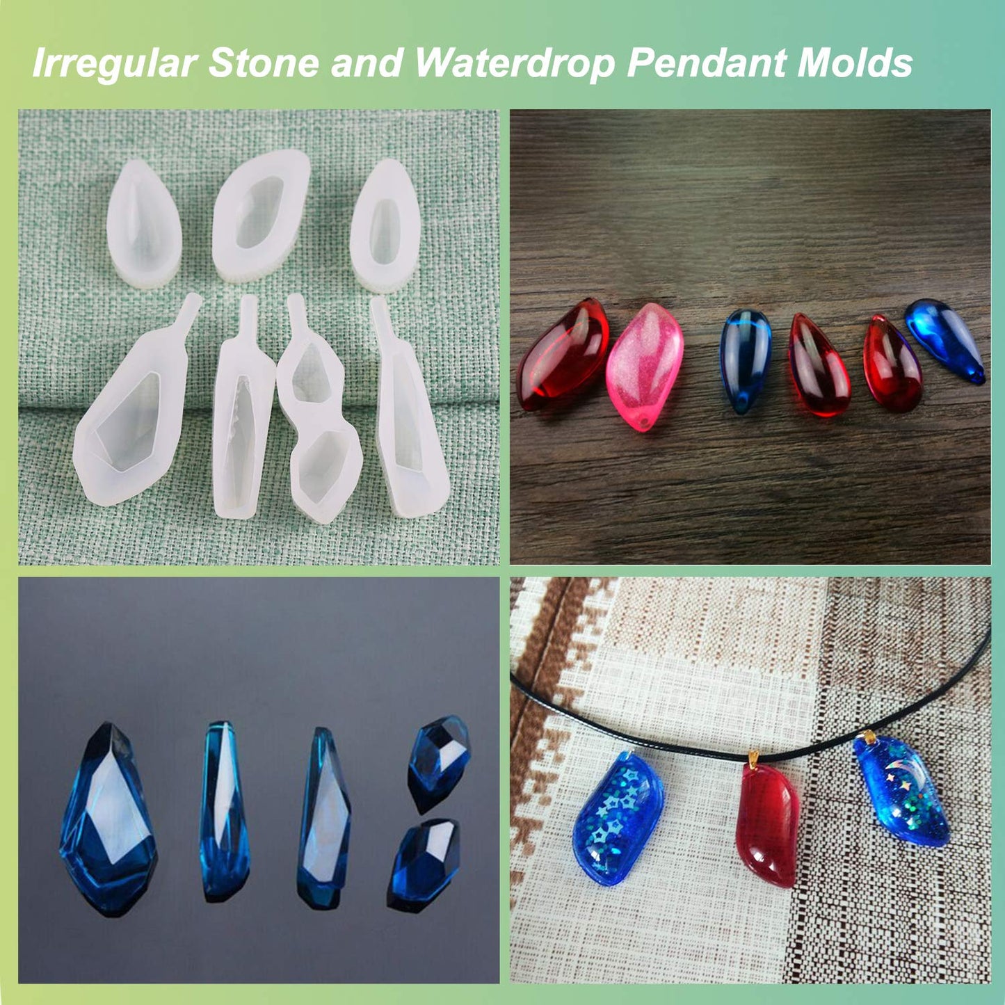 LET'S RESIN 30pcs Resin Jewelry Molds, Jewelry Molds for UV Resin, Resina Silicone Molds kit with Bracelet,Pendant,Ring for Epoxy Casting