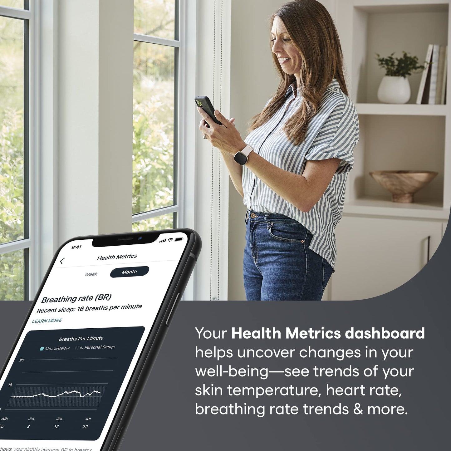 Fitbit Sense Advanced Smartwatch with Tools for Heart Health, Stress Management & Skin Temperature Trends, Carbon/Graphite, One Size (S & L Bands Included)