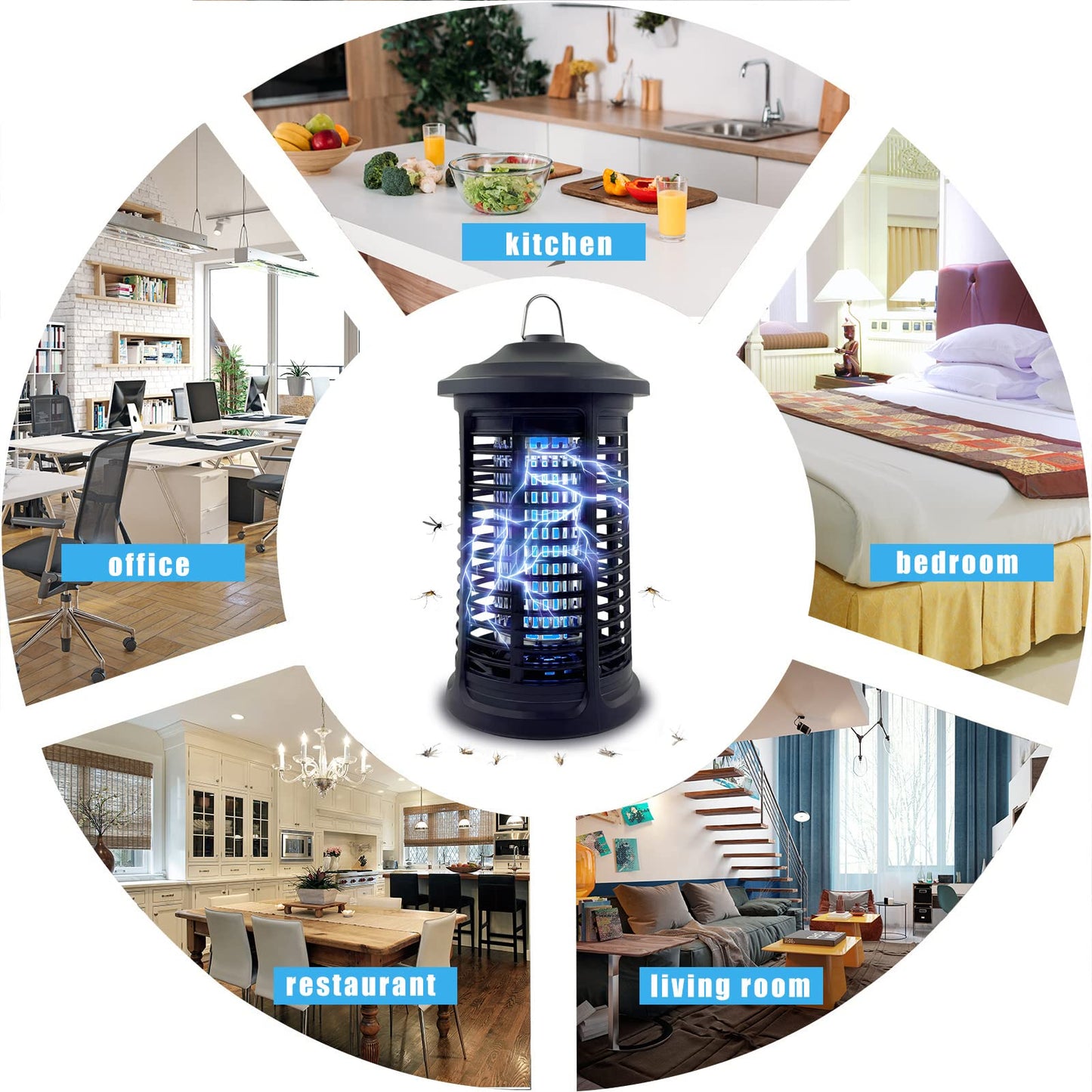 Electric Bug Zapper Indoor/Outdoor, 4200V High Powered Mosquito Zappers Killer, Waterproof Insect Fly Swatter Zapper Mosquito Trap Outdoor, Fly Traps, Insect Killer for Home,Garden,Backyard, Camping