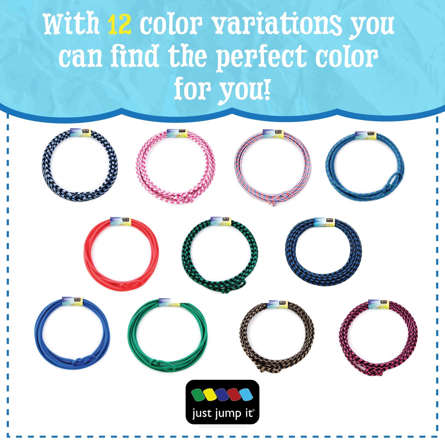 Just Jump It Lil Lariat Junior Lasso Rope - Pre-Tied 20' Kids Cowboy Rope - Green