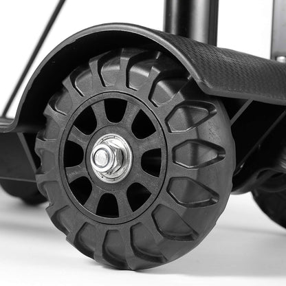 HOZEON Folding Hand Truck, 88 Lbs 40 KG Heavy Duty 4-Wheel Solid Construction Utility Cart for Luggage, Lightweight Compact Portable Fold Up Dolly for Luggage, Travel, Shopping Moving, Office, Black