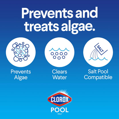Clorox® Pool&Spa™ Swimming Pool Algaecide and Clarifier, Prevents and Treats Pool Algae, Clears Water, 128 Fl Oz (Pack of 1)