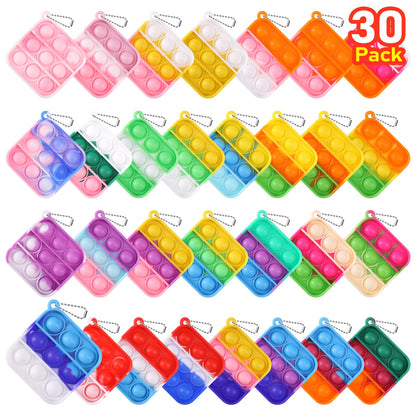 Kids Party Favors Fidget Toys Bulk 30 Pack Mini Pop Fidget Keychain Its Birthday Party Favors for Kids 4-8,8-12 Small Halloween Classroom Prizes It Student Gifts for Students Goodie Bag Stuffers