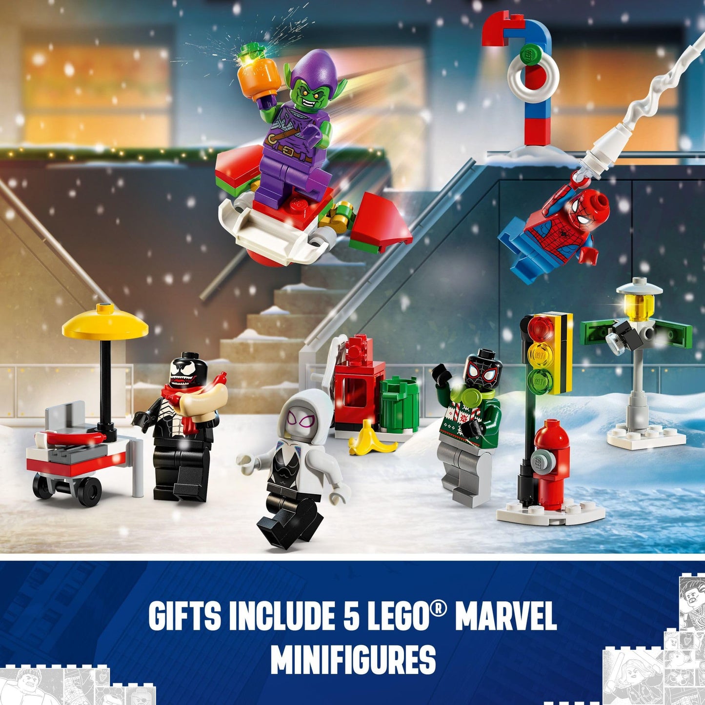 LEGO Marvel Spider-Man Advent Calendar 2024 for Kids - Christmas Advent Calendar with Mini Builds & 5 Minifigures, Ages 7+ - Spider-Man Toy for Boys & Girls - Gift Idea for Holidays - 76293
