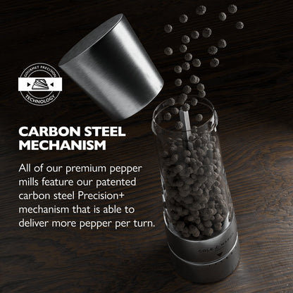 Cole & Mason Derwent Pepper Mill - Refillable Pepper Grinder with Gourmet Precision Mechanisms - Kitchen Accessories for Cooking - Black Peppercorn Grinder for Seasoning - Pepper Mill, Stainless Steel
