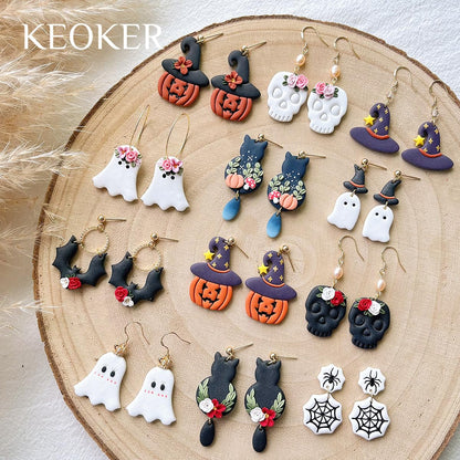 KEOKER Halloween Polymer Clay Cutters, Clay cutters for Halloween Earrings Making, 20 Shapes Halloween Clay Earrings Cutters, Pumpkin Clay Cutters For Polymer Clay Jewelry (ALL 1)