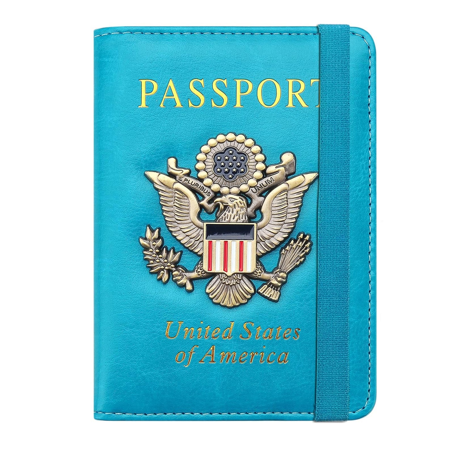 FACATH Passport Cover Case, Holder, Protector Travel Covers Wallet Case RFID Blocking Leather Card Case, Document Organizer (Sky Blue)