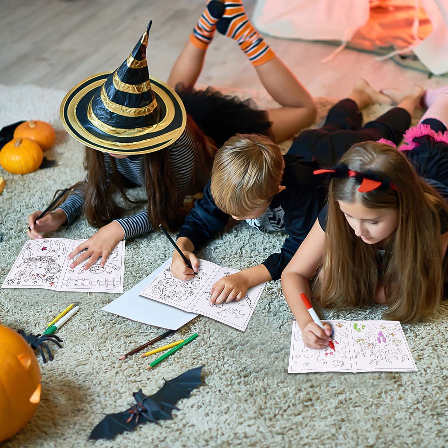 Geefuun 60PCS Halloween Coloring Books Bulk for Kids - Hallowmas Trick or Treat Goodie Bags Fillers Stuffer Gifts Party Favors Supplies