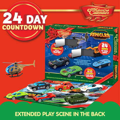 JOYIN 2025 Christmas Advent Calendar, 24 Days Countdown Calendar Diecast Cars Set, Christmas Vehicles Toys for Boys Kids, Classroom Prizes Xmas Gift, Xmas Party Favor Gifts, Advent Calendar Kids
