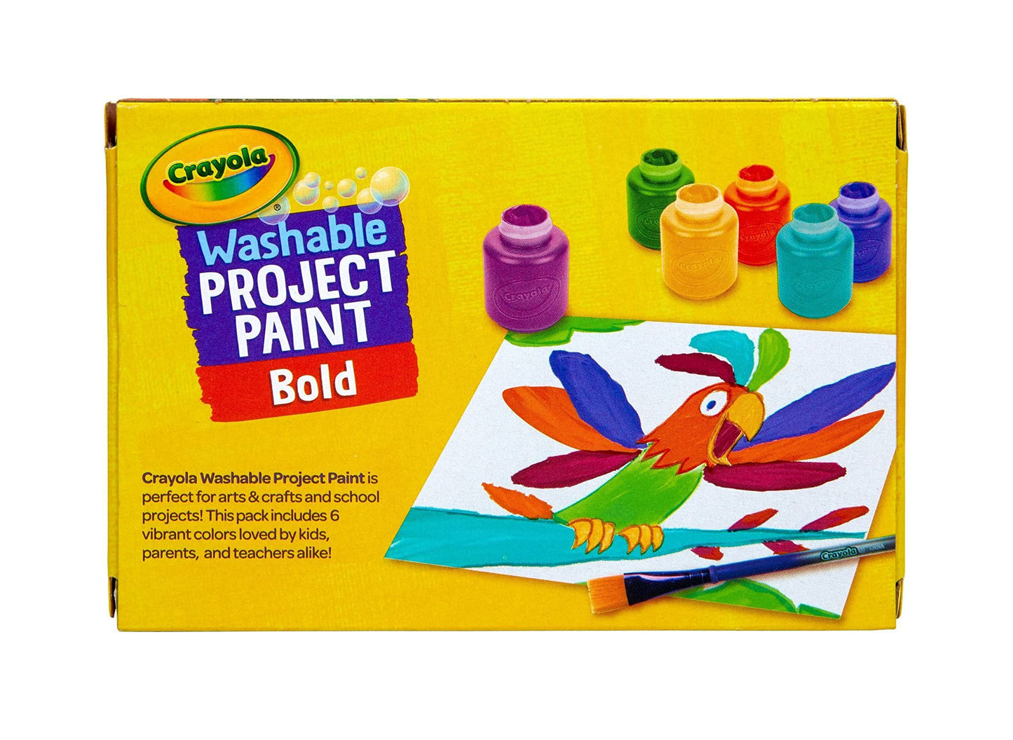 Crayola Washable Kids Paint (6ct), Essential Preschool Supplies, Paint Set for Kids, Must Have Arts & Crafts Supplies, Nontoxic, Preschool Learning Activities for Toddlers
