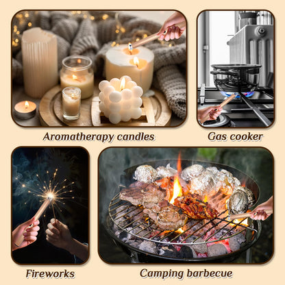 2 PCS Candle Lighter,Windproof Flameless Electric Lighter with LED Power Display ＆ Safety Switch, Upgraded Plasma USB Rechargeable Lighters for Birthday Camping BBQ (Champagne Gold)