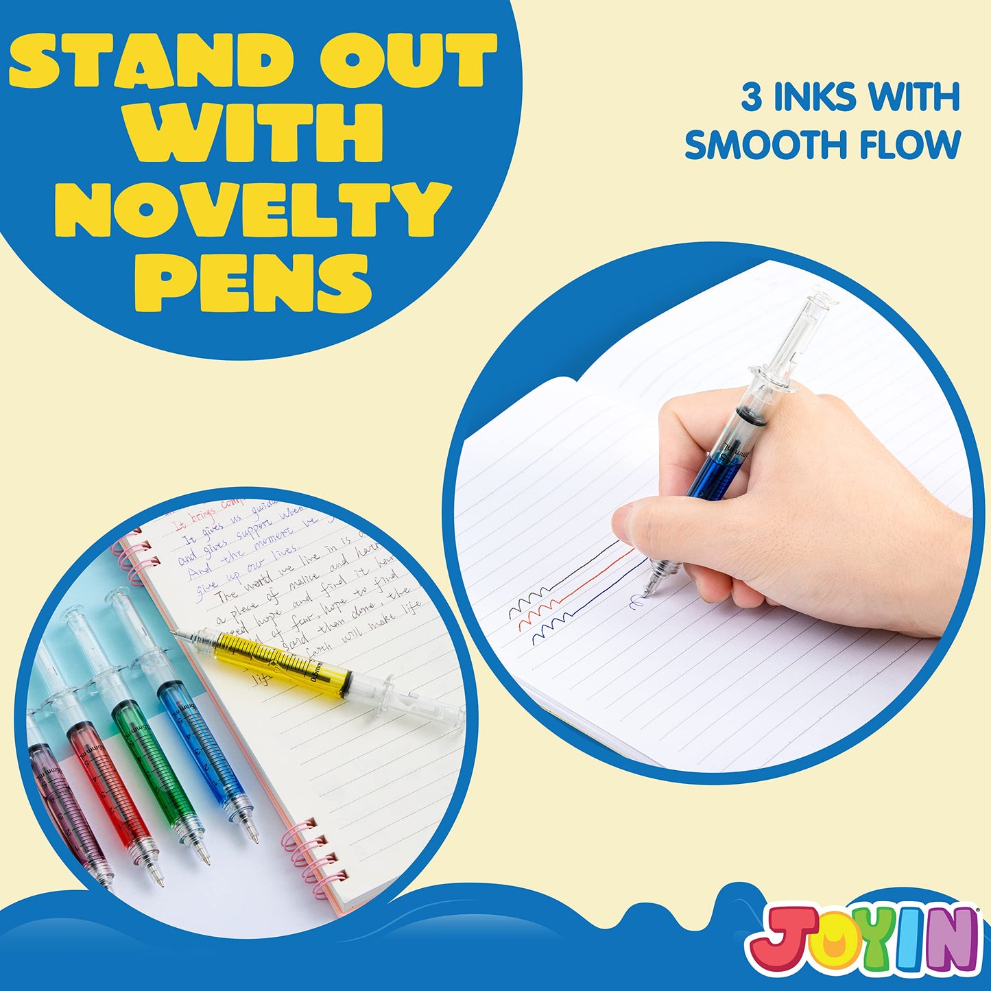 JOYIN 36pk Retractable- Syringe Pens Bulk Party Favors Fun Nurse Pens, Multi Color Novelty Nursing School Supplies, Halloween Party Favors