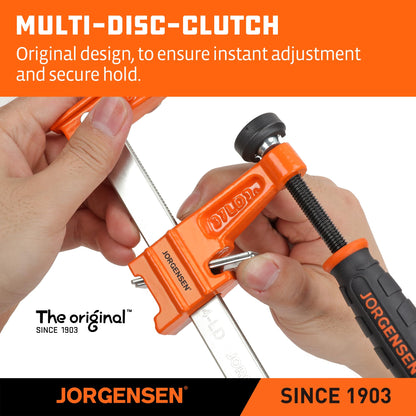 Jorgensen 2-Piece Steel Bar Clamp Set, Light Duty F-Clamp, 8-inch & 12-inch