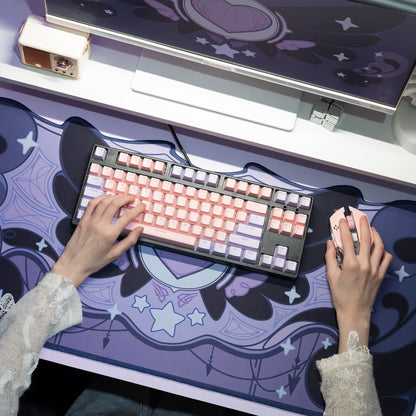 GeekShare Large Gaming Mouse Pad Dark Purple Non-Slip Rubber Back Mouse Pad Big Desk Mat for Keyboard and Mouse,Perfect for Gaming or Home Office Work - Star Wings Dark Version