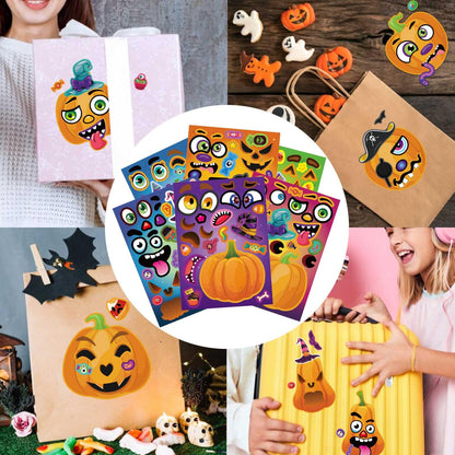 Halloween Stickers for Kids 24 Sheets Make a Pumpkin Face Stickers Pumpkin Decorating Sticker, Halloween Party Games, Make Your Own Sticker Fall Autumn Thanksgiving Party Favors Crafts