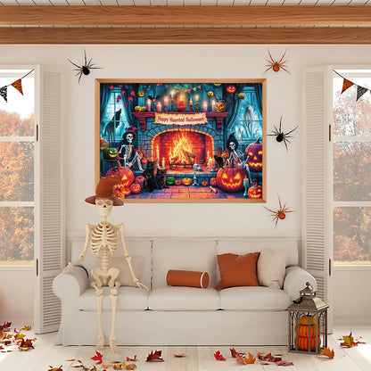 Halloween Night 1000 Piece Puzzle -Retro Horror Art- 1000 Pieces Jigsaw Puzzles for Kids and Adults - 1000 Piece Haunted Mansion Jigsaw Puzzle(27.6"x 19.7")