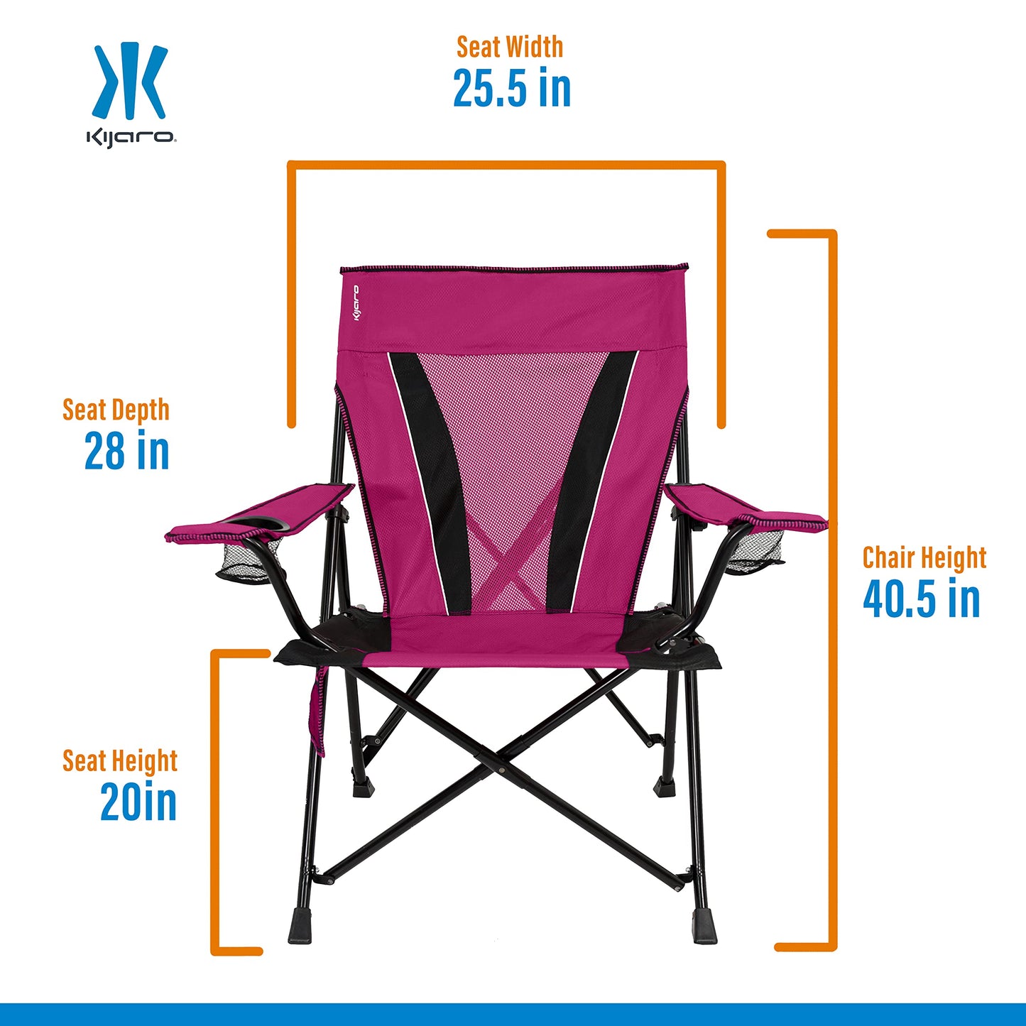 Kijaro XXL Dual Lock Portable Camping and Sports Chair , Hanami Pink