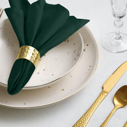 24Pcs Cloth Napkins 17x17 Inches Hunter Green Napkins Cloth Washable with Hemmed Edges for Restaurants, Lunch, Weddings, Decoration, Banquets, Party, Event - Reusable Bulk Linen Dinner Table Napkin