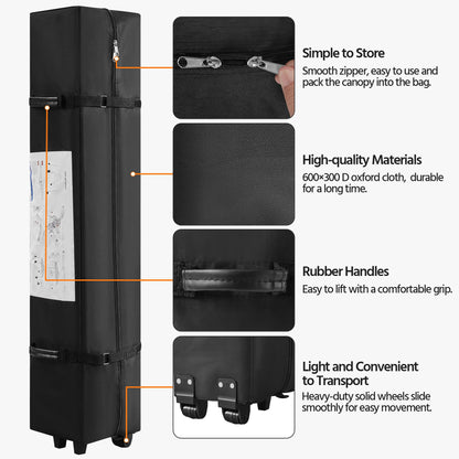 Yaheetech 10x10 Pop up Canopy Tent, Commercial 150D Silver Coated Fabric Outdoor Instant Tent w/Wheeled Bag, 4 Sandbags, 8 Stakes & 4 Ropes for Parties, Camping, Beach, White