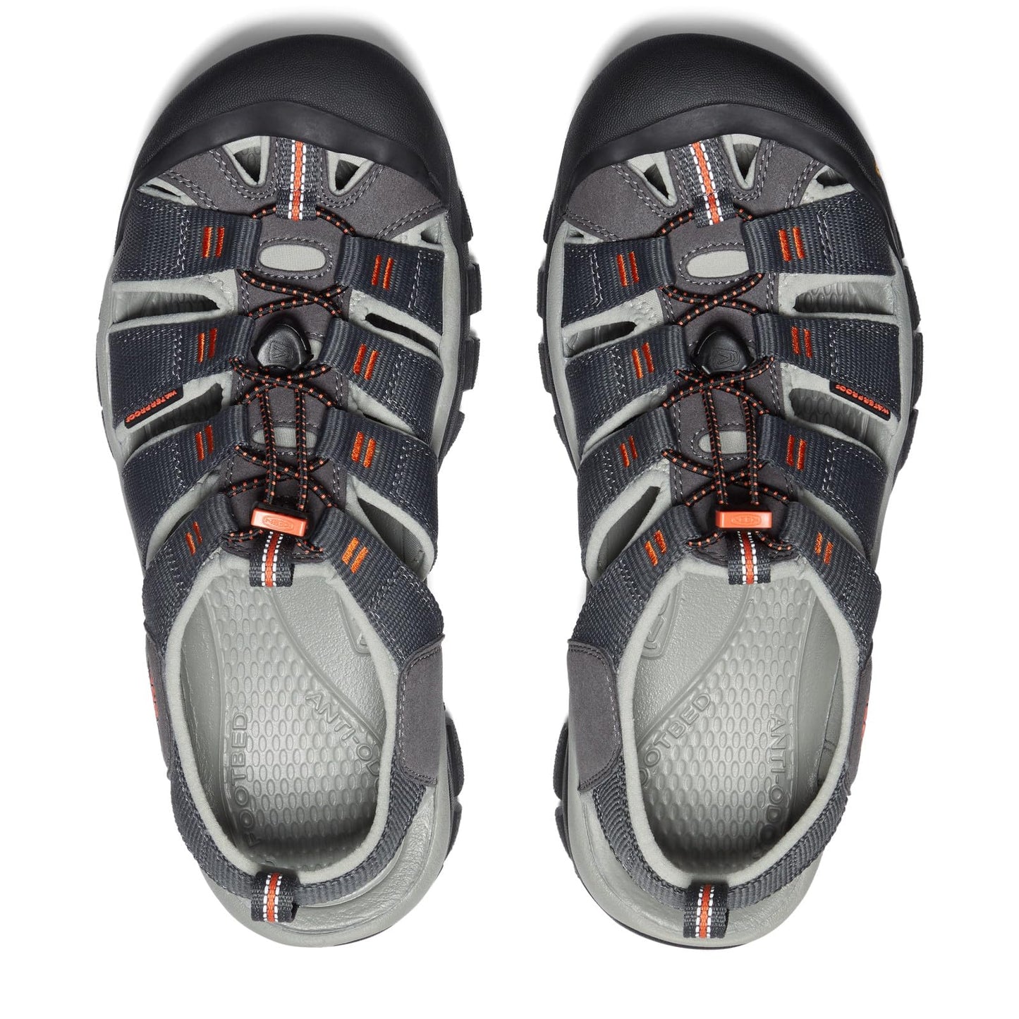 KEEN Men's Newport H2 Closed Toe Water Sandals, Magnet/Nasturtium, 10.5